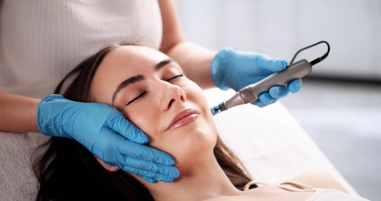 Woman receiving facial injectable treatments at a professional clinic in Toronto