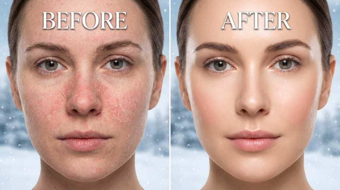 Winter Skincare SOS: Surviving Toronto's Harsh Winter 2 Winter Skin Treatment Results Before After Hydration