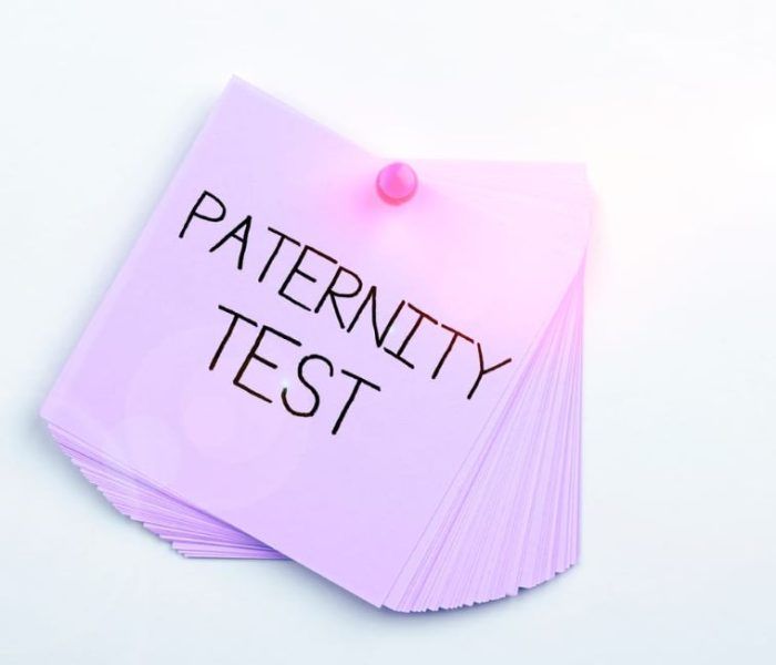 DNA Testing Toronto | Ancestry, Paternity & Health | Medica Laser Spa 4 Stack of purple notes pinned with the words 'Paternity Test' written on top